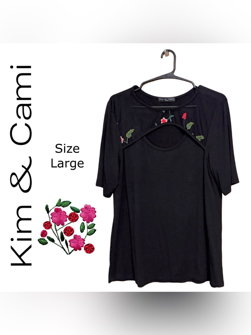 🌸 Kim & Cami Embroidered Keyhole Blouse | Romantic Boho Chic 🌸